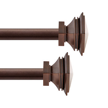 Deco Window 2-Pack Basics Square 1 IN Curtain Rod