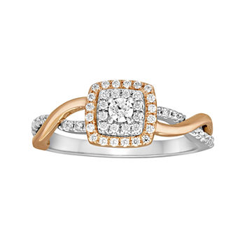 I Said Yes™ 3/8 CT. T.W. Diamond 10K Rose Gold Twist Engagement Ring