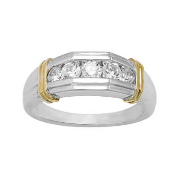Mens 1/2 CT. T.W. Diamond 10K Two-Tone Gold Band Ring