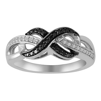 Womens 1/5 CT. T.W. Genuine White Diamond Sterling Silver Infinity Cocktail Ring