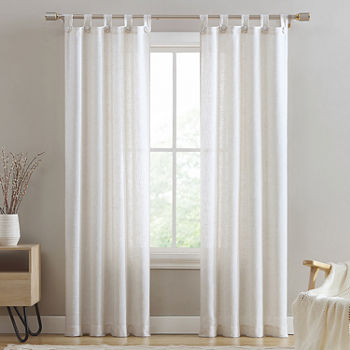 Beatrice Home Fashions Monroe Button Light-Filtering Tab Top Set of 2 Curtain Panel