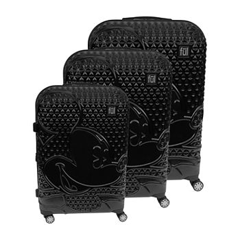 Ful Disney Mickey Mouse Textured Hardside Lightweight Luggage Set