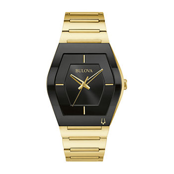 Bulova Mens Gold Tone Stainless Steel Bracelet Watch 97a164