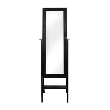 New View Black Mirrored Jewelry Armoire