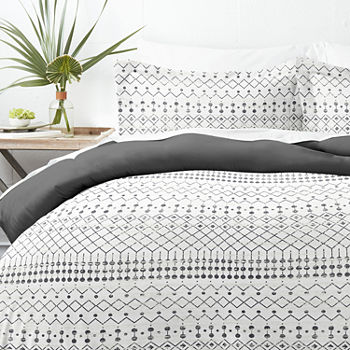 Casual Comfort Etched Gate Pattern Oversized Reversible Duvet Cover Set