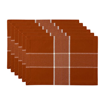 Design Imports Fiesta Rust Check 6-pc. Placemats