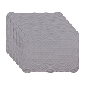 Design Imports Gray Quilted Farmhouse 6-pc. Placemats