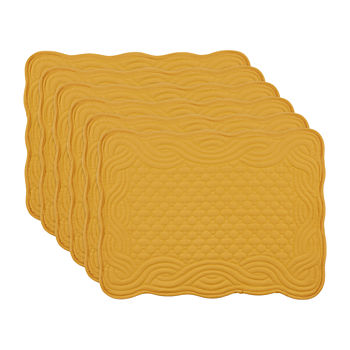 Design Imports Honey Gold Quilted Farmhouse 6-pc. Placemats