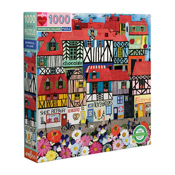 Eeboo Piece And Love Whimsical Village  1000 Piece Square Adult Jigsaw Puzzle