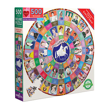 Eeboo Piece And Love Votes For Women 500 Piece Round Circle Jigsaw Puzzle