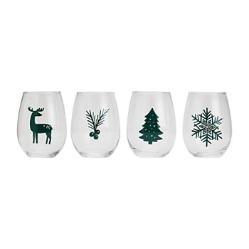 Tabletops Unlimited Winter Forest 4-pc. Wine Glass