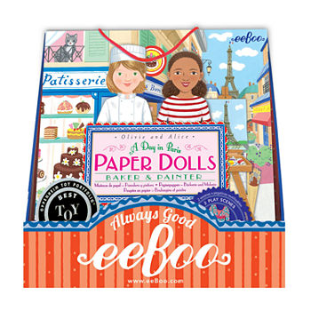 Eeboo Baker And Painter Paper Dolls Reusable Set