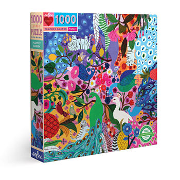 Eeboo Piece And Love Peacock Garden 1000 Piece Square Adult Jigsaw Puzzle