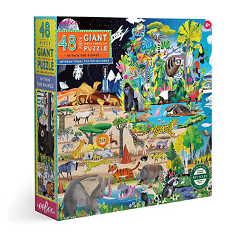 Eeboo Within The Biomes 48 Piece Giant Jigsaw Puzzle For Kids