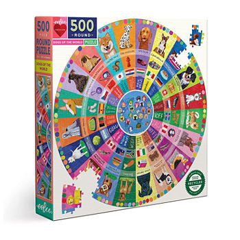 Eeboo Piece And Love Dogs Of The World 500 Piece Round Family Jigsaw Puzzle
