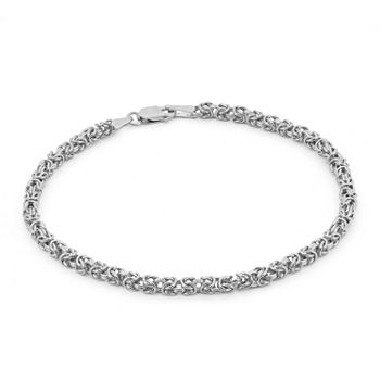 Made in Italy Sterling Silver 7.5 Inch Semisolid Byzantine Chain Bracelet