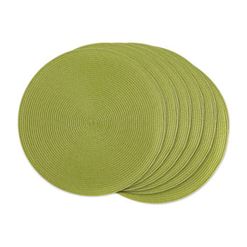 Design Imports Avocado Green Round Woven 6-pc. Placemats