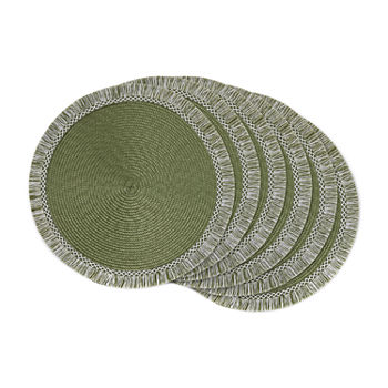 Design Imports Sage Round Fringed 6-pc. Placemats