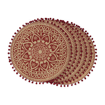 Design Imports Barn Red Round 6-pc. Placemats
