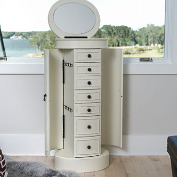 Hives And Honey Bailey White Jewelry Armoire