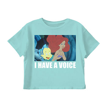 Disney Little & Big Girls Crew Neck Ariel Princess The Little Mermaid Short Sleeve Graphic T-Shirt