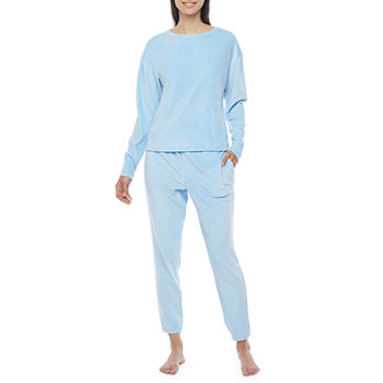 Sleep Chic Velour Womens Tall Long Sleeve 2-pc. Pant Pajama Set