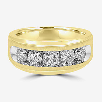 8MM 1 1/2 CT. T.W. Genuine Diamond 10K Gold Wedding Band