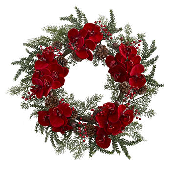 Nearly Natural 22in Holiday Indoor Christmas Wreath