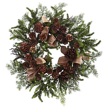 Nearly Natural 24in Indoor Christmas Wreath