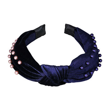 Mixit Navy Blue Knot Beaded Velvet Headband