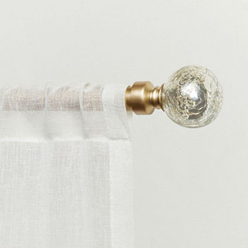 Exclusive Home Curtains Silver Aged Sphere 1 IN Adjustable Curtain Rod