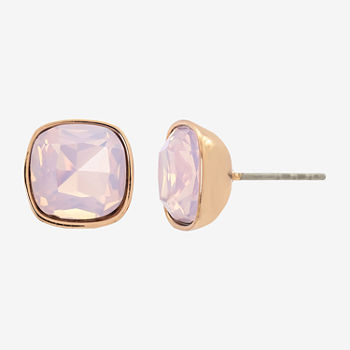 Sparkle Allure Crystal 18K Rose Gold Over Brass 10.8mm Stud Earrings
