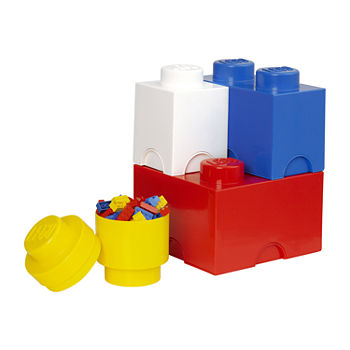 Lego Storage Brick Multi-Pack 4 Piece Bright Red Bright Blue Bright Yellow And White