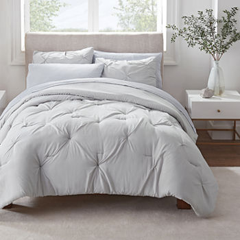Serta Simply Clean™ Pleated Antimicrobial Complete Bedding Set