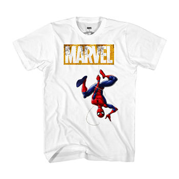 Little & Big Boys Crew Neck Avengers Marvel Spiderman Short Sleeve Graphic T-Shirt