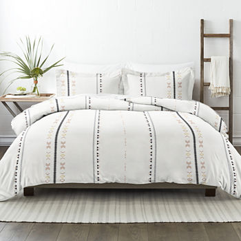 Casual Comfort Natural Geo Lines 3-Piece Oversized Duvet Cover Set