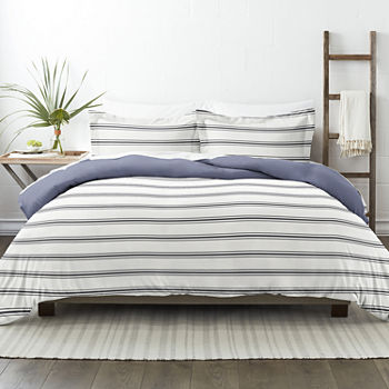 Casual Comfort Desert Stripe Patterned Reversible Duvet Cover Set