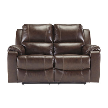 Signature Design by Ashley Rackingburg Living Room Collection Pad-Arm Reclining Loveseat