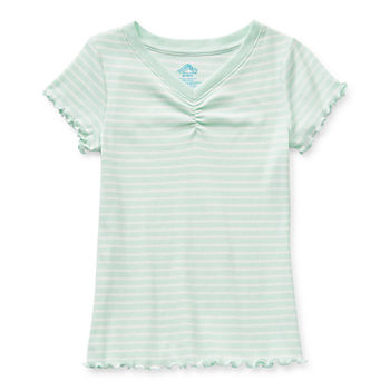 Thereabouts Little & Big Girls V Neck Short Sleeve T-Shirt