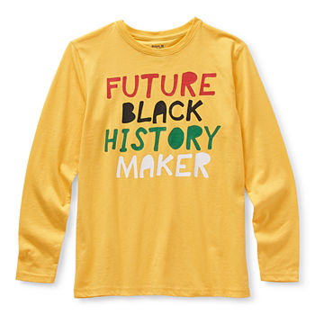 Hope & Wonder Future Black History Maker Unisex Kids Crew Neck Long Sleeve Graphic T-Shirt
