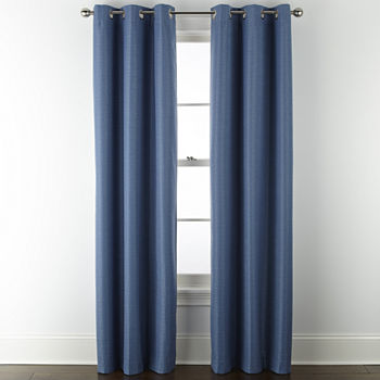 Home Expressions Allister Energy Saving 100% Blackout Grommet Top Single Curtain Panel