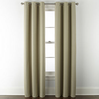 Home Expressions Allister Energy Saving 100% Blackout Grommet Top Single Curtain Panel