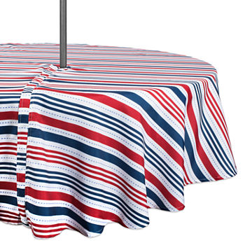 Design Imports Patriotic Stripe Outdoor Umbrella Tablecloth