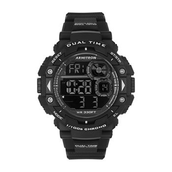 Armitron Pro-Sport Mens Chronograph Digital Black Strap Watch 40/8309blk