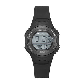 Armitron Pro-Sport Womens Chronograph Digital Black Strap Watch 45/7088blk