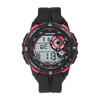 Armitron Pro Sport Mens Chronograph Black Strap Watch 40/8449rbk