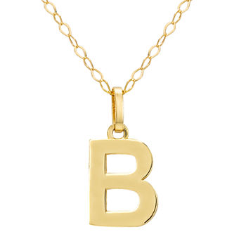 Letter "B" Girls 14K Gold Pendant Necklace