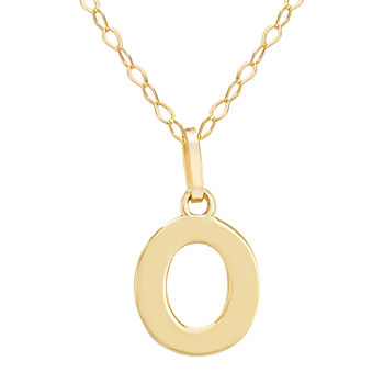 Letter "O" Girls 14K Gold Pendant Necklace