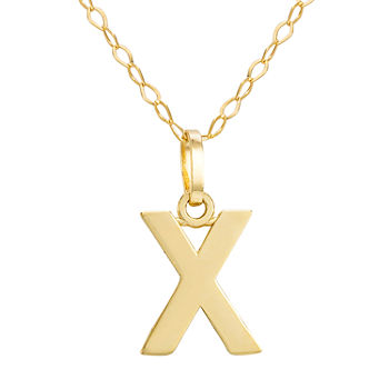 Letter "X" Girls 14K Gold Pendant Necklace