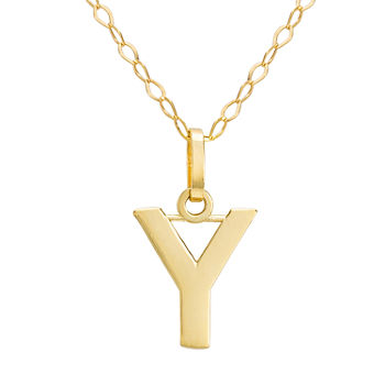Letter "Y" Girls 14K Gold Pendant Necklace
